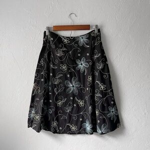 Y2k Whimsy Fairy Cottagecore Sequin Floral Multicolor Cotton Midi Skirt Small